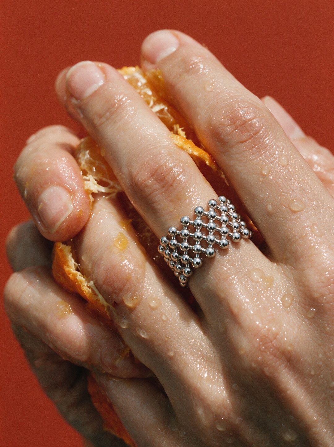 Ring worn outdoors