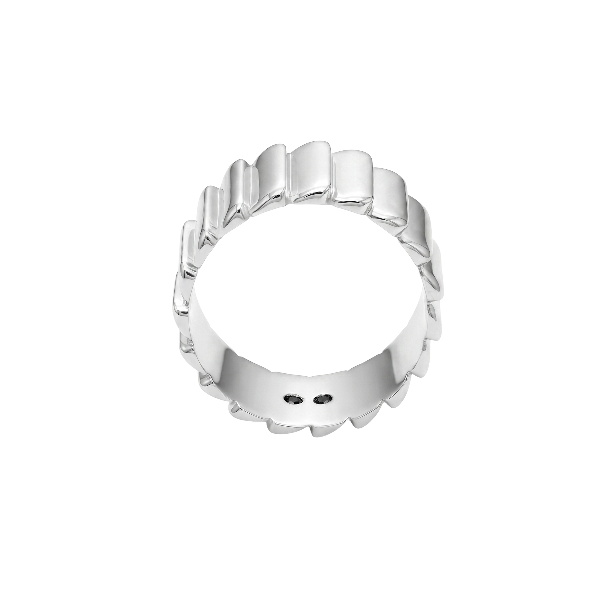 Rhythm Ring — silver ring with repeated vertical forms